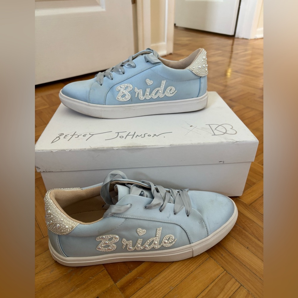 Betsey Johnson Blue Bridal Sneakers